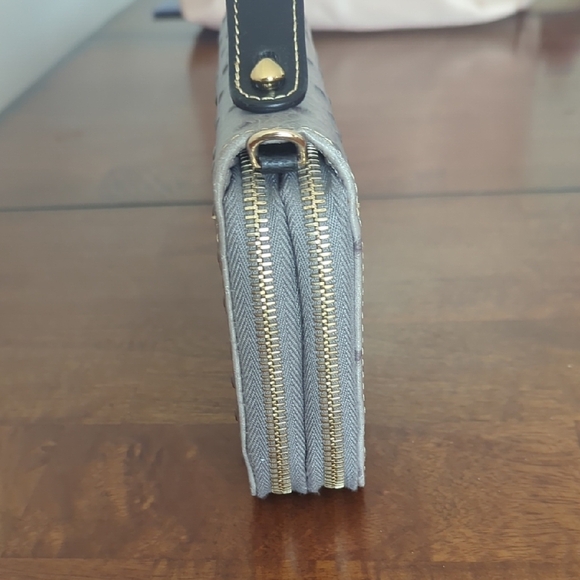 Dooney & Bourke Gray Ostrich Leather Handbag - Picture 3 of 8